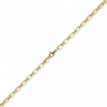 5mm Kette Collier Plattenkette aus 750 Gold Gelbgold 60cm Unisex Goldkette - 4