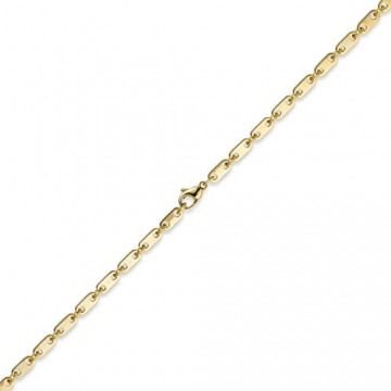 5mm Kette Collier Plattenkette aus 750 Gold Gelbgold 60cm Unisex Goldkette - 4