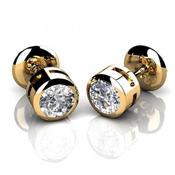 BuyFineDiamonds - Gold 18 Karat (750) 18 Karat (750) Gelbgold Brilliant Rund Feines Weiß +/Top Wesselton (F) Diamant - 1