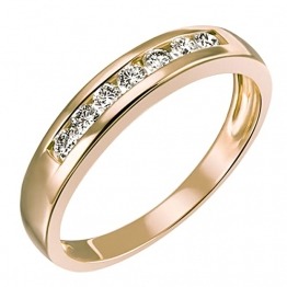 goldmaid Damen-Ring Gelb Gold 585 Memoire 7 Diamanten 0,25 Karat, Grösse 58 Me R2525GG58 Brillanten Diamantring Verlobung - 1