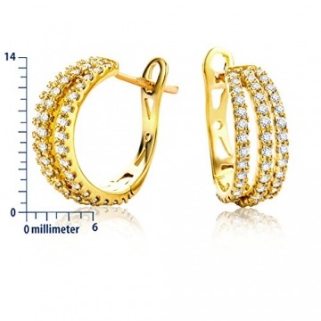 Miore Ohrringe Damen 0.6 Ct Diamant Creolen aus Gelbgold 18 Karat / 750 Gold, Ohrschmuck mit Diamanten Brillianten - 3