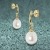 Miore Schmuck Damen hängende Ohrringe mit weiße Süßwasserzuchtperlen 8 mm Ohrhänger aus Gelbgold 14 Karat / 585 Gold - 2