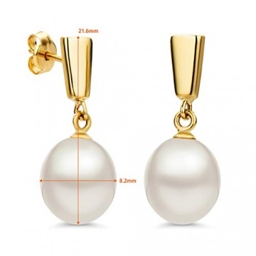 Orovi Damen Ohrringe Perlen Set Ohrstecker 14Karat Gold Gelbgold (585) Schmuck - 3
