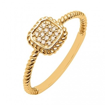 Shine Jewel Damen - Gold 14 Karat (585) 14 Karat (585) Gelbgold Rundschliff weiß Diamant - 2