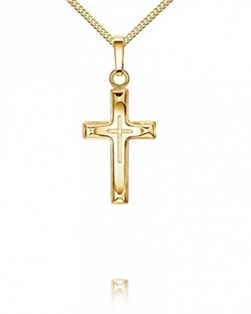 750 Gold-Kreuz Kreuz-Anhänger Gold-Kreuz Jesus Christus Ketten-Anhänger 750 Gold 18 Karat Mit Kette 50 cm - 2
