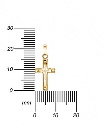 750 Gold-Kreuz Kreuz-Anhänger Gold-Kreuz Jesus Christus Ketten-Anhänger 750 Gold 18 Karat Mit Kette 50 cm - 3