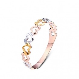 ANAZOZ 18K (750) Gold Ring Diamantring Herz Ringe Damen Diamant Solitär Trauringe Verlobungsring Paarringe Eheringe Farbe Größe 54 (17.2) - 1