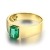 Beydodo Ehering Gold 750, Bandring 4-Steg-Krappenfassung mit Smaragd 1.39ct Verlobungsring Herren Ring Gold Schmuck Gr.70 (22.3) - 3
