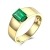 Beydodo Ehering Gold 750, Bandring 4-Steg-Krappenfassung mit Smaragd 1.39ct Verlobungsring Herren Ring Gold Schmuck Gr.70 (22.3) - 1