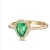 Beydodo Eheringe 750 Gold Tropfen Smaragd 0.73ct Verlobung Ringe für Damen Diamant Große 54 (17.2) - 2