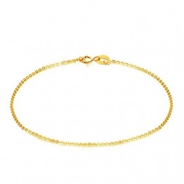 Daesar Damen Fußkette Gold 750 Rolokette Schmal, Gold Strand Kette Fusskette Orientalisch 24CM - 1