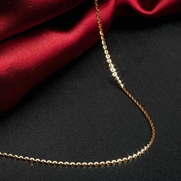 Daesar Damen Fußkette Gold 750 Rolokette Schmal, Gold Strand Kette Fusskette Orientalisch 24CM - 4