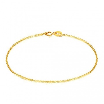 Daesar Damen Fußkette Gold 750 Rolokette Schmal, Gold Strand Kette Fusskette Orientalisch 24CM - 1