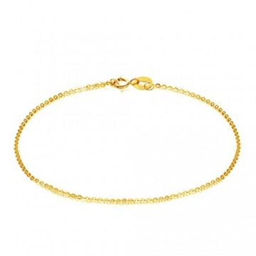 Daesar Damen Fußkette Gold 750 Rolokette Schmal, Gold Strand Kette Fusskette Orientalisch 24CM - 1