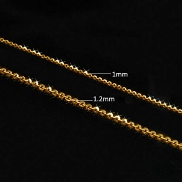 Daesar Damen Fußkette Gold 750 Rolokette Schmal, Gold Strand Kette Fusskette Orientalisch 24CM - 6