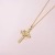 FANCIME 925 Sterling Silber Gold Vergoldet Herz Anhänger Kreuz Kette für Frauen Mädchen Baby Kinder - Kettenlänge: 40 + 5 cm - 4