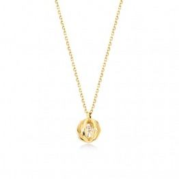 GELIN Diamant Käfig Halskette für Damen 14k/585 Gold, Kette 45 cm - 1