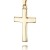 Gold-Kreuz Kette 585 Gold-Kreuz 14 Karat für Damen, Herren und Kinder Ketten-Anhänger in gewölbter Form + Schmuck-Etui mit Kette 50 cm - 2