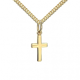 Goldkette Kreuz-Anhänger 585 Gold Gold-Kreuz für Damen, Herren und Kinder Ketten-Anhänger 14 Karat Mit Halskette - Kettenlänge 50 cm. - 1