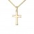 Goldkette mit Kreuz 585 Gold 14 Karat für Damen, Herren und Kinder Ketten-Anhänger in gewölbter Form + Schmuck-Etui mit Kette 40 cm - 1