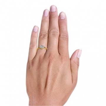 Goldmaid Damen-Ring Gelb Gold 585 21 Diamanten 0,25 Karat Glamour Fassung, Grösse 54 Brillanten Diamantring Verlobung - 2