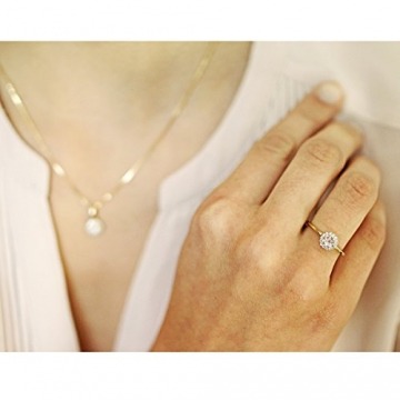 Goldmaid Damen-Ring Gelb Gold 585 21 Diamanten 0,25 Karat Glamour Fassung, Grösse 54 Brillanten Diamantring Verlobung - 3