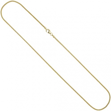 Jobo Damen Schlangenkette 585 Gelbgold 1,6 mm 60 cm Karabiner Gold Kette Goldkette - 1