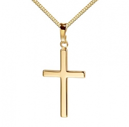 Kreuz-Anhänger mit Kette für Damen, Herren und Kinder als Ketten-Anhänger mit Kette 750 Gold 18 Karat Hochglanz mit Schmuck-Etui - 1