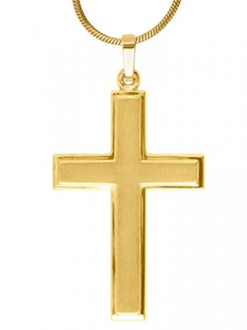 Kreuz Anhänger (Ohne Kette) Echtes Gelbgold 750 Gold (18 Karat) 40mm x 22mm Goldkreuz Bologna A-06085-G503 - 2