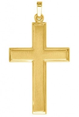 Kreuz Anhänger (Ohne Kette) Echtes Gelbgold 750 Gold (18 Karat) 40mm x 22mm Goldkreuz Bologna A-06085-G503 - 1