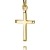 Kreuz Kette 585 Gold Gold-Kreuz für Damen, Herren und Kinder mit abgeflachten Kanten als Ketten-Anhänger 14 Karat mit Schmuck-Etui und Kette 55 cm - 2