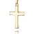 Kreuz Kette 750 Gold-Kreuz 14 Karat für Damen, Herren und Kinder Ketten-Anhänger in gewölbter Form + Schmuck-Etui mit Kette 50 cm - 2