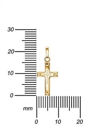 Kreuz Kette-Anhänger Gold-Kreuz Jesus Christus Ketten-Anhänger 750 Gold 18 Karat Mit Kette 36 cm - 3