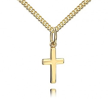 Kreuz Kette Kreuz-Anhänger 585 Gold Gold-Kreuz für Damen, Herren und Kinder Ketten-Anhänger 14 Karat Mit Kette - Kettenlänge 45 cm. - 2