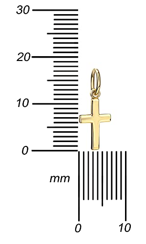 Kreuz Kette Kreuz-Anhänger 585 Gold Gold-Kreuz für Damen, Herren und Kinder Ketten-Anhänger 14 Karat Mit Kette - Kettenlänge 45 cm. - 3