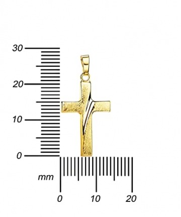 Kreuz Kette Kreuz-Anhänger Gold-Kreuz für Damen und Herren, Design- Ketten-Anhänger 585 Gold 14 Karat Mit Kette - Kettenlänge 45 cm. - 3