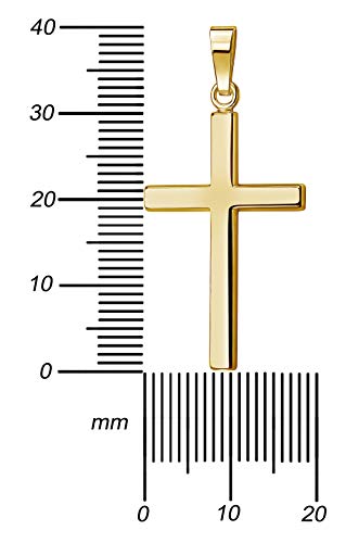 Kreuz mit Kette 750 Gold 18 Karat / 18K Gold-Kreuz Ketten-Anhänger + Schmuck-Etui und Zertifikat Mit Kette 45 cm - 3