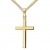 Kreuz mit Kette 750 Gold 18 Karat / 18K Gold-Kreuz Ketten-Anhänger + Schmuck-Etui und Zertifikat Mit Kette 45 cm - 1