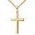 Kreuz mit Kette 750 Gold 18 Karat / 18K Gold-Kreuz Ketten-Anhänger + Schmuck-Etui und Zertifikat Mit Kette 45 cm - 1