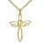 Kreuzkette Gold Kreuz-Herz-Flügel-Anhänger 585 Gold 14 Karat als Kettenanhänger Mit Kette Länge 60 cm - 1