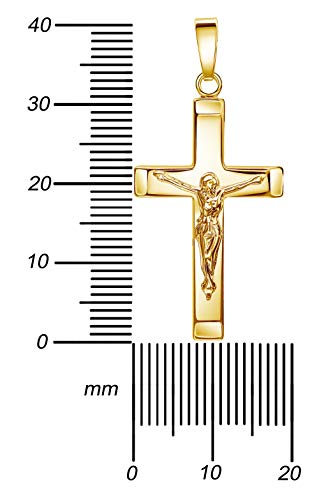 Kreuzkette Kruzifix Kreuz-Anhänger Goldkreuz Jesus Christus Kettenanhänger 585 Gold 14 Karat Mit Kette Länge 60 cm - 3
