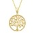 Lebensbaum Kette aus Solide 14 Karat 585 Gelb Gold 15mm Durchmesser Anhänger Halskette Einfacher minimalistischer Geschenkschmuck für Damen Mädchen - Verstellbares Kettenlänge: 40 + 5 cm - 1