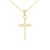 Lucchetta – Halskette Kreuz aus 14 Karat Gelbgold Damen Herren mit Kette Spiga 50 cm – 4,15g - 1