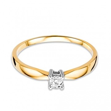 Miore Bicolor Solitär Verlobungsring aus 14 KT 585 Bicolor Gelbgold/Weißgold mit Diamant Brillant 0.10 ct - 3