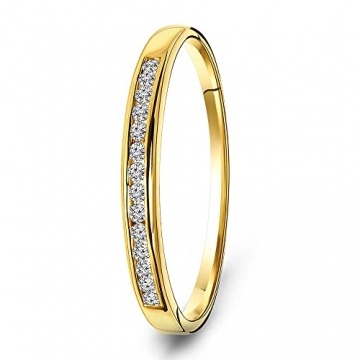 Miore Diamant Ring für Damen Ewigkeitsring aus 18 Karat/ 750 Gelbgold mit Diamanten Brillanten 0.10 Ct, Schmuck (56 (17.8)) - 2