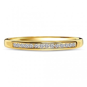 Miore Diamant Ring für Damen Ewigkeitsring aus 18 Karat/ 750 Gelbgold mit Diamanten Brillanten 0.10 Ct, Schmuck (56 (17.8)) - 3