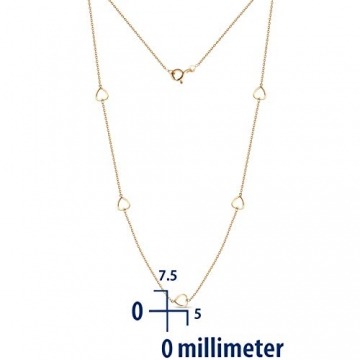 Miore Kette Damen Halskette mit Herzen Gelbgold 18 Karat / 750 gold, Länge 42 cm Schmuck - 2