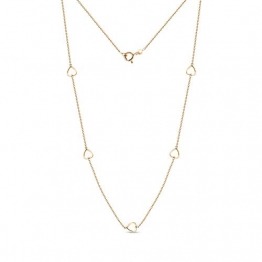 Miore Kette Damen Halskette mit Herzen Gelbgold 18 Karat / 750 gold, Länge 42 cm Schmuck - 1