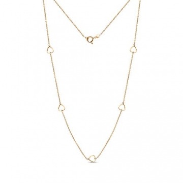 Miore Kette Damen Halskette mit Herzen Gelbgold 18 Karat / 750 gold, Länge 42 cm Schmuck - 1