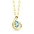 Miore Kette - Halskette Damen Gelbgold 9 Karat / 375 Gold Kette Blauer Topas mit Diamant Brilliant 45 cm - 1